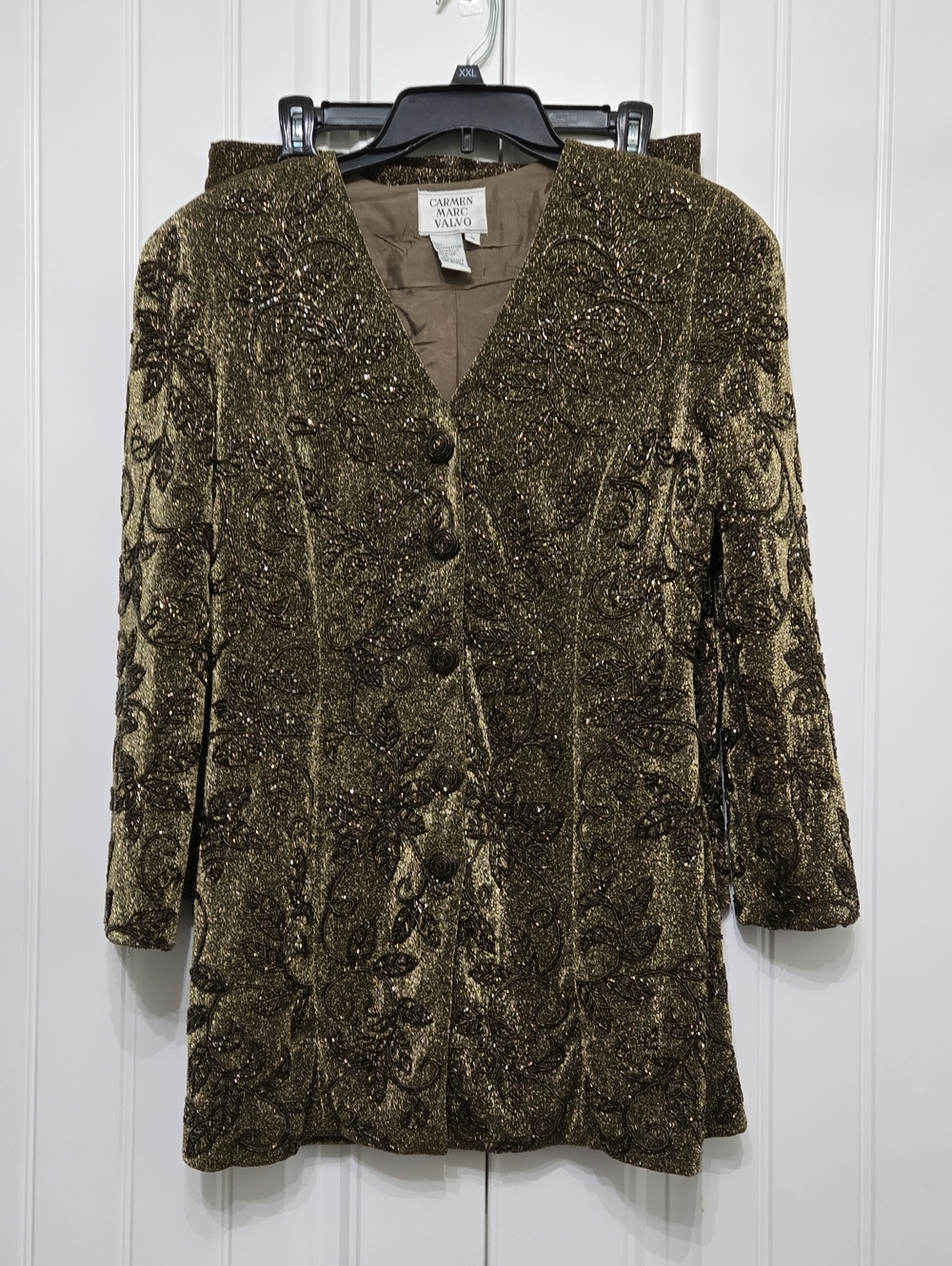 1990s Carmen Marc Valvo Blazer And Short Skirt Size 10